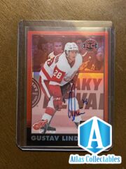 2020-21 OPC Platinum Red Rainbow Auto R-65 Gustav Lindstrom Red Wings